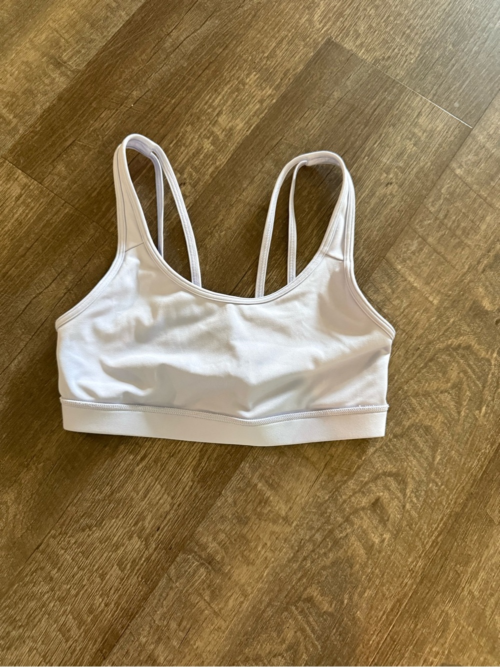 adidas White Double-Strap Light Support Sports Bra
